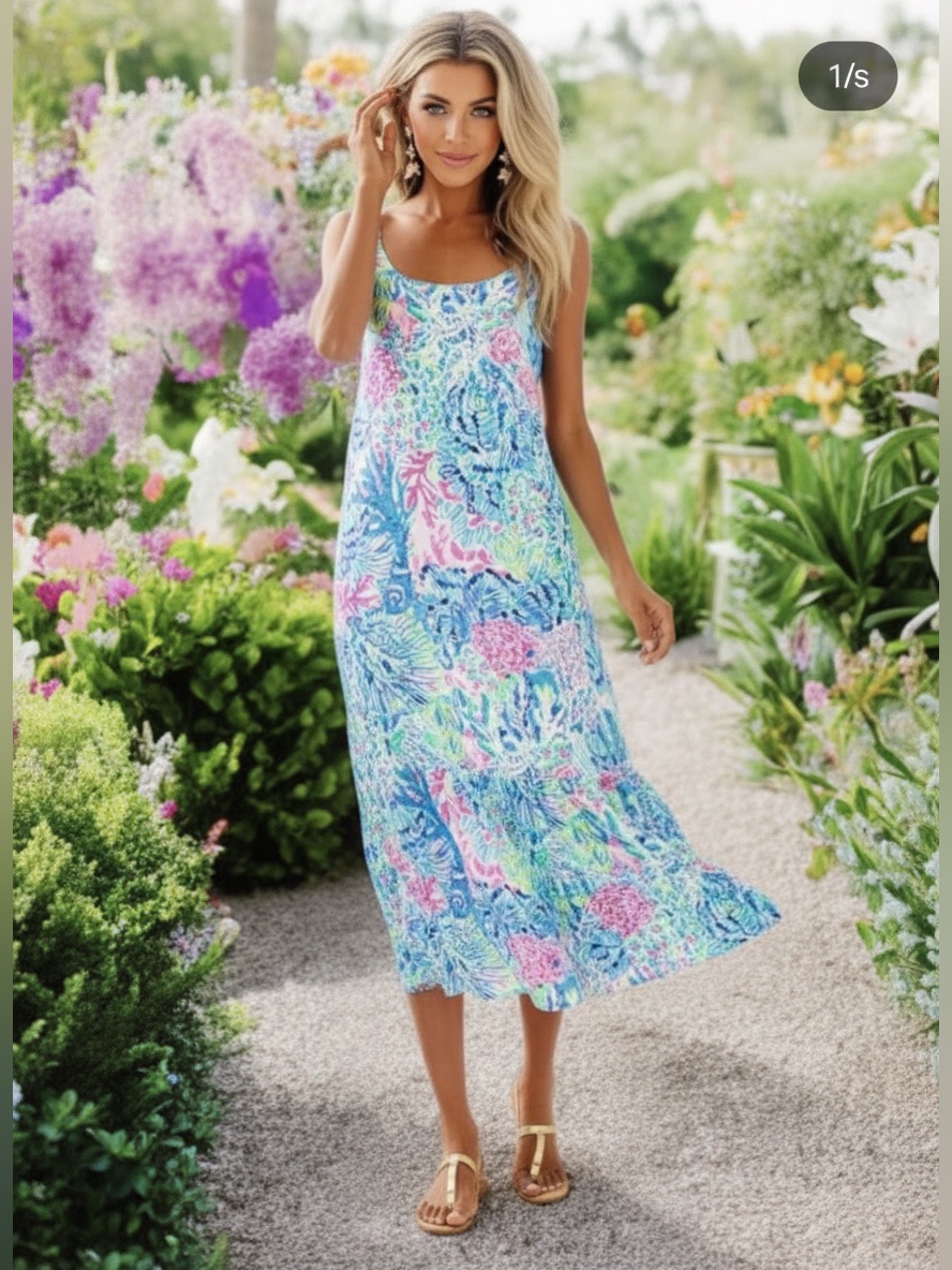 Lilly Pulitzer Winni Maxi Dress ‘Sink Or Swim’ Xs